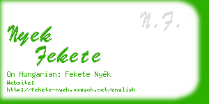 nyek fekete business card