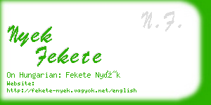 nyek fekete business card